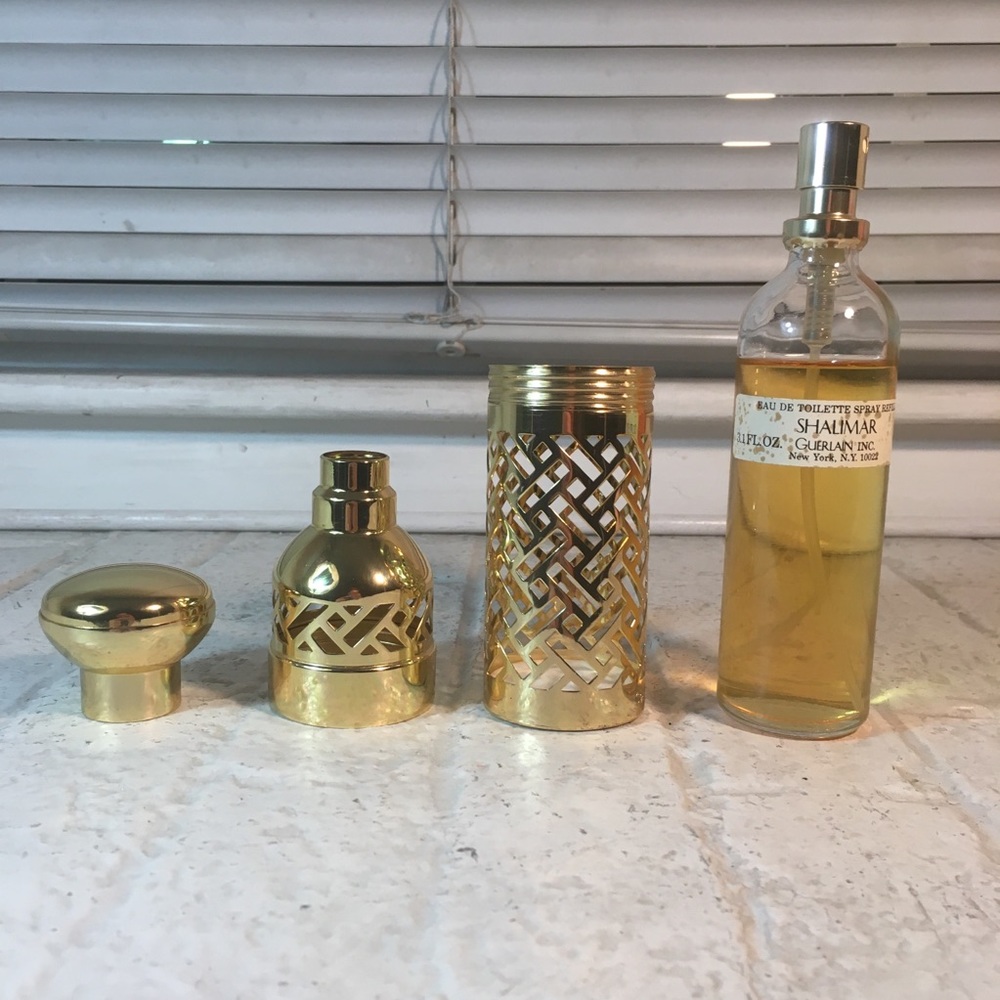 Vintage 1981 Guerlain Shalimar EDT & Gold Case